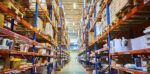 stacked shelves in a warehouse displaying a wide range of SKUs
