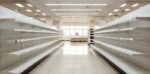 Empty supermarket shelves